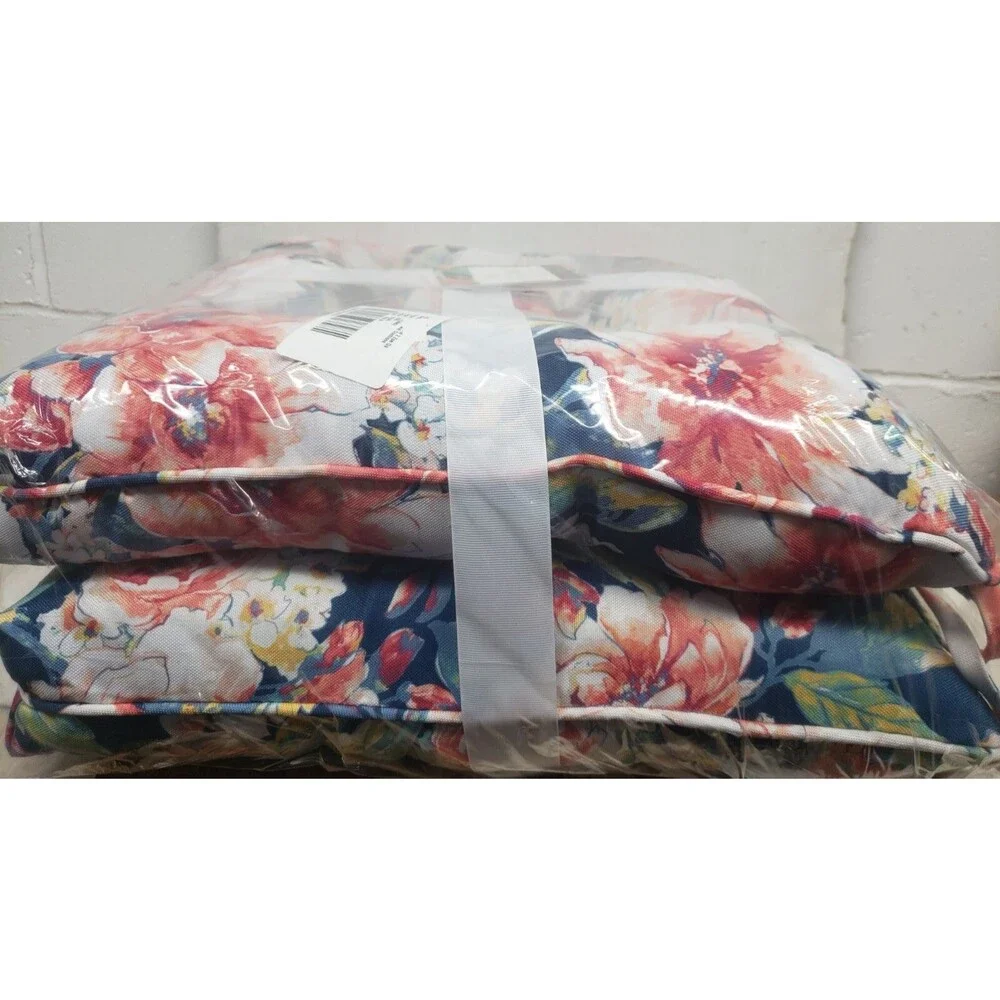 2 THICK REVERSIBLE CUSHION CHAIR PADS w/ties (18